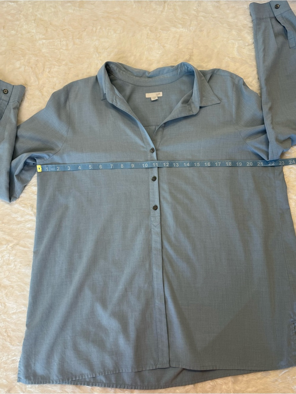 J.Jill Blue Button-Up Rayon Blend Shirt in Size Large, NWOT - Picture 12 of 13